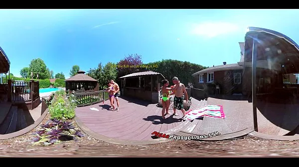 XXX 3-Way Porn - VR Group Orgy by the Pool in Public 360 megafilmer