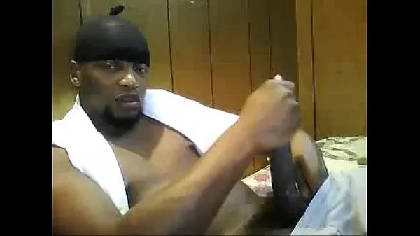 XXX black man stroking huge cock on webcam 메가 영화