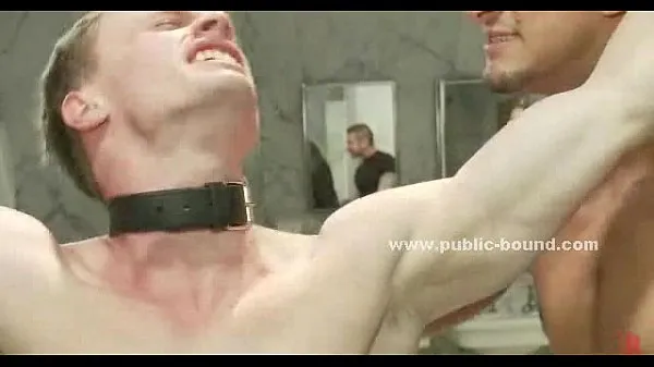 XXX Suspended gay man is tied up humiliated and face fucked by a bunch of horny men megaelokuvaa