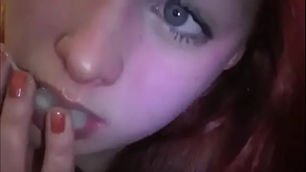 XXX Married redhead playing with cum in her mouth میگا موویز