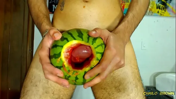 XXX Fucking a watermelon until I cum inside it - Camilo Brown megafilmer