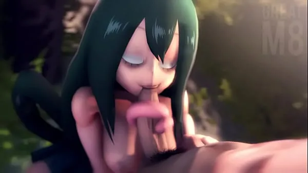 XXX Meu herói Academia Tsuyu Asui chupando megafilmes