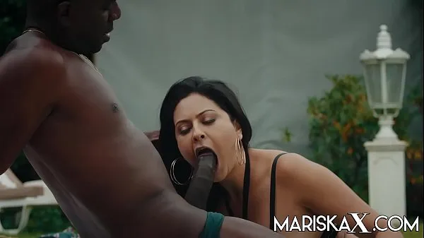 XXX MARISKAX Mariska gets fucked by black cock outside mega Movies