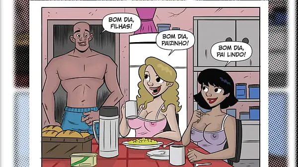 XXX Irmãs gostosas seduzem o papai para conseguir ir ao baile na favela - HQ Pornô Putarias na Favela - Câmera Caseira megafilmes