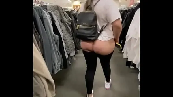 XXX flashing my ass in public store, turns me on and had to masturbate in store restroom mega Movies