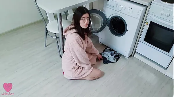 XXX My girlfriend was NOT stuck in the washing machine and caught me when I wanted to fuck her pussy mega Movies