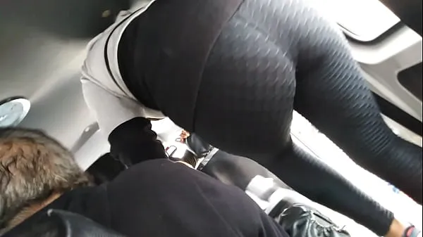 XXX Transparent panties in black mayas when getting out of the car megafilms