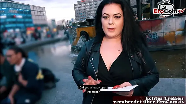 XXX German fat BBW girl picked up at street casting أفلام ضخمة