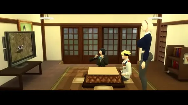 XXX Naruto Boruto Cap 4 Boruto goes to sarada's room to watch porn on the computer and sakura helps him with a blowjob then sara joins them for a threesome百万电影